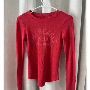 Red American Eagle long sleeve shirt, xs